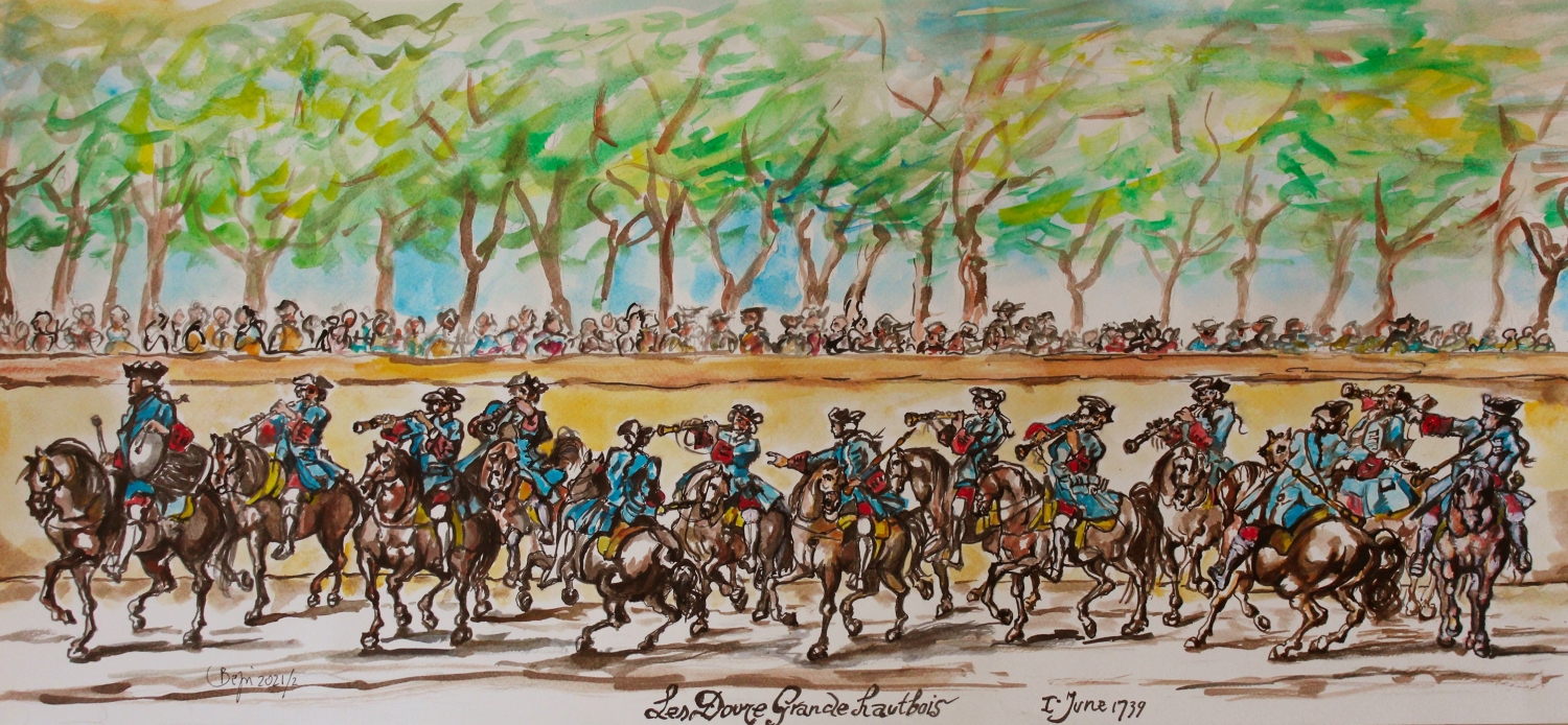 Watercolor painting of Douze Grand Hautbois by Giuseppe Nalin
